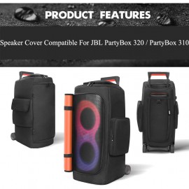For JBL PartyBox 320/310 Speaker Case - Heavy-Duty Travel Storage Bag with Zipper Closure, Scratch-Resistant Cover, Compatible with for jbl PartyBox 320/310 Speakers, Portable Audio Organizer For Home, Parties, Events - Ideal For Music Enthusiasts &