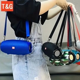 T&G TG534 Portable Wireless Stereo Speaker -IPX4 water resistant, Dual-Speaker TWS System with Subwoofer, Hands-Free Calling, FM Radio, TF Card & USB Playback - Compatible with Smartphones, Tablets, TVs - Ideal Gift for Music Lovers, Portable
