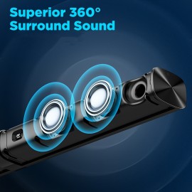 60W TV Speakers, Smart TV Speakers Wireless Speaker, Wired and Wireless Speakers, with ARC/ Optical/ AUX Connection, Detachable 32inch Speakers