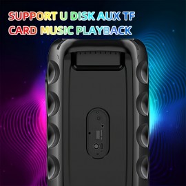 HY-3317 Wireless Outdoor Speaker: Subwoofer, mic, TWS, TF/AUX, disco lights, ideal for smartphones, tablets, karaoke, portable.