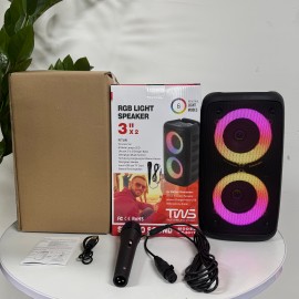 HY-3317 Wireless Outdoor Speaker: Subwoofer, mic, TWS, TF/AUX, disco lights, ideal for smartphones, tablets, karaoke, portable.
