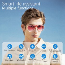 [Smart Glasses] new smart glasses, high-definition voice calls and high fidelity music, built-in microphone and speaker, smart touch, smart audio glasses, Type-C charging, comfortable to wear, suitable for sports, music, business, daily home wear, suitable for both men and women, suitable for holiday gifts, Handsfree Calling, Sports Headphones, Sleek Glasses, Lightweight Design, Ergonomic Design, Comfortable Fit, Earbuds, Touch Control, Fitness Enthusiasts, Techsavvy Users