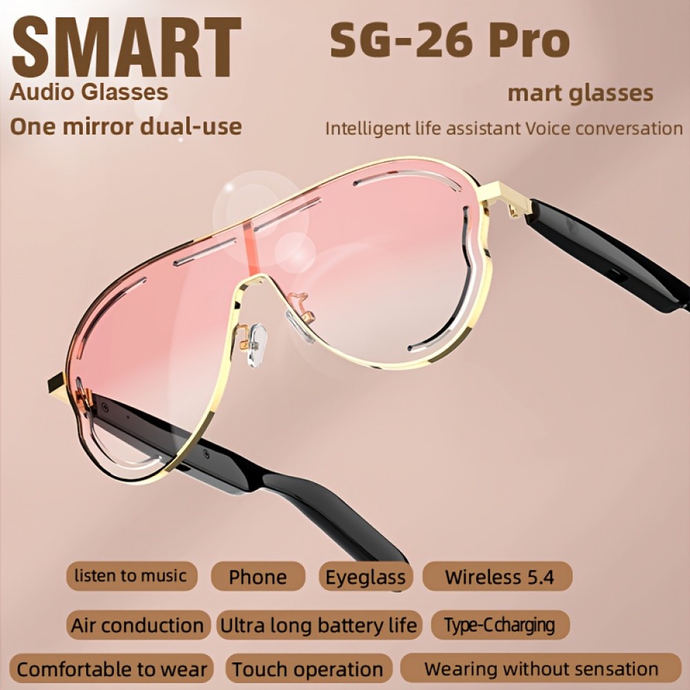 [Smart Glasses] new smart glasses, high-definition voice calls and high fidelity music, built-in microphone and speaker, smart touch, smart audio glasses, Type-C charging, comfortable to wear, suitable for sports, music, business, daily home wear, suitable for both men and women, suitable for holiday gifts, Handsfree Calling, Sports Headphones, Sleek Glasses, Lightweight Design, Ergonomic Design, Comfortable Fit, Earbuds, Touch Control, Fitness Enthusiasts, Techsavvy Users