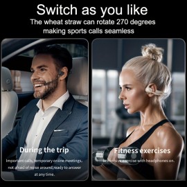 [Wireless Headphones] Wireless V5.3 Dual-Mic Noise Reduction Headphones | Open-Ear, Air Conduction, DSP/CVC8.0, Type-C Charging, Ideal for Driving, Business, Office, and Cycling