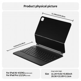 Only Tablet Case With Keyboard For Ipad, Magic Keyboard With Real-time Power Display, Multi-Touch Trackpad, Backlit Wireless Keyboard-US English-gray, White