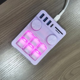 6 Knob, 18-Key Triple Function Key Keyboard with USB Hub 3-Port Data Transfer, SD/TF Card Reader Combo, Multifunctional, One Key for Paste Copy, Gaming Keyboard, Keyboard For Computer, Keyboard For Laptop, Keyboard For Pc