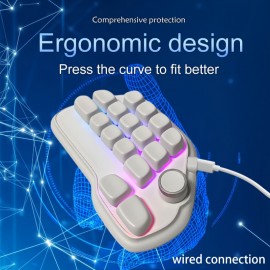 17-key mechanical keyboard, Type-C wired connection, easy to use, RGB backlight, multimedia knob, suitable for office and gaming, pleasant key sound, lightweight and portable, compact design, can be used by simply plugging in the Type-C connection