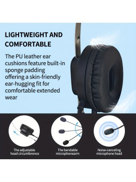 [Philips ENC Headset] Philips Noise-Canceling Headset with Microphone | Semi-Open Back Design, 3.5mm Jack, Volume Control, Ideal for Customer Service, Office, and Mobile Phone Use