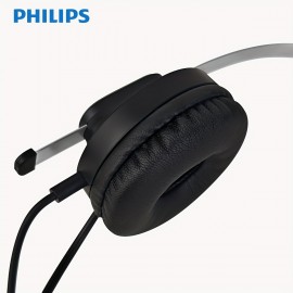 [Philips ENC Headset] Philips Noise-Canceling Headset with Microphone | Semi-Open Back Design, 3.5mm Jack, Volume Control, Ideal for Customer Service, Office, and Mobile Phone Use