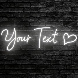 1pc Adjustable LED Neon Light - USB Powered Custom Text Acrylic Wall Decor, Heart Design, Button Control, Perfect for Weddings, Home, Parties, Anniversaries, Christmas, Thanksgiving, Valentine'S Day Celebrations, Neon Light Sign Personalised, Neon Sign Personalised, Bedroom Light/lamp, Table Lamp, Night Light, Room Decor, Lamp