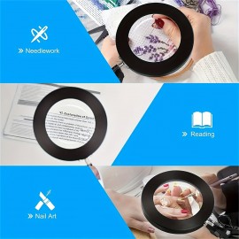 1pc, Foldable Magnifying Desk Lamp, USB Powered with Fixed Device, 3 Adjustable Reading Light Modes, Suitable for Close Range Reading Handicrafts Office Study Bedroom, Prefect for Father's Day Mother's Day Friends Christmas Birthday Gifts Battery Not