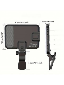 LED Rechargeable Clip Fill  Conference Light with Front & Back Clip, Adjusted 3 Light Modes for Phone, iPhone, Android, iPad, Laptop, for Makeup, TikTok, Selfie, Vlog