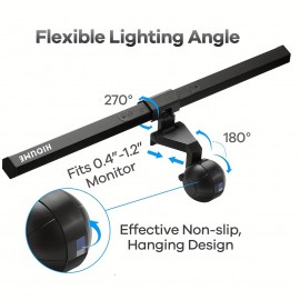 USB-Powered LED Computer Screen Light with Adjustable Color Temperature & Dimmable Brightness - 3 Levels, Touch Buttons for Desk/Office/Home, No Screen Glare, USB Cue Included, Home Lighting, Modern Lighting, Sleek Design, Adjustable Brightness, Home Users