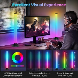 An intelligent lamp, LED desktop ambient light pickup microphone with app control and remote control featuring music synchronization function, USB-powered voice-activated rhythm lights for parties, PC gaming room modern style mood lighting set