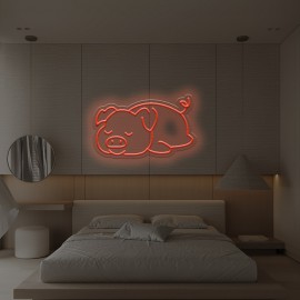 Cute Pig LED Neon Light - Adorable Pink Wall & Tabletop Decor for Home, Bars, Cafes, Weddings, Parties - USB Powered, Dimmable, Multi-Purpose with Switch Control