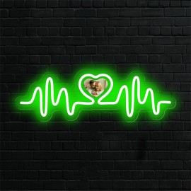 Personalized LED Neon Heart Photo Light - USB Powered, Customizable Wall Decor with Love Design, Perfect Gift for Couples, Weddings, Birthdays, Valentine's Day, Mother's Day, Home Decor