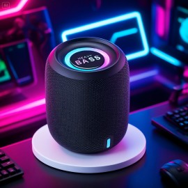 Portable Wireless 5.3 Subwoofer Speaker with Heavy Bass, RGB & 360° Sound - Wireless -C Lowrider/Party Speaker for, Outdoor, Car, PC Gaming - Long Battery Life, Control (No Charger Included)