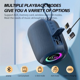 Portable Wireless 5.3 Subwoofer Speaker with Heavy Bass, RGB & 360° Sound - Wireless -C Lowrider/Party Speaker for, Outdoor, Car, PC Gaming - Long Battery Life, Control (No Charger Included)