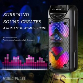 High Power Professional Portable Wireless Speaker, Extra Large Volume, Dual 4-inch, Outdoor Speaker, LED Light, Plug-in Card, USB, Large Camping Speaker, Colorful RGB Light, USB/TF Card Support, Can Be Used with Microphone, DJ Stage, Outdoor Party