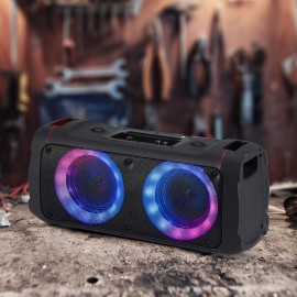 Portable Bluetooth Speaker, with Dual 6.5'' Drvers, Colorful LED And 7500W Wireless Stereo to Immerse Your Party, Adjustable Strap, Ultra Lightweight Portable Design, BT/TF/TWS/USB/AUX, Suitable for Party/Outdoor/Travel, Portable Speaker with Radio Vintage, Home Entertainment, Party Speaker, Sleek Design, Colorful Lighting, Reliable Performance, Sturdy Construction, Aux Speaker, USB Speaker, Party Hosts, Outdoor Enthusiasts
