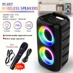 Portable Speaker, Wireless Speaker with Microphone, Large Speaker, Subwoofer, Party Disco Light, TWS, TF, AUX, MIC, Suitable for Party Use, Outdoor Wireless Speaker [Five Holiday Gifts]