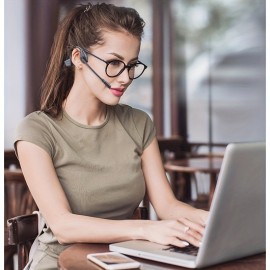 Wireless Over-Ear Open ENC Noise-Canceling Bone Conduction Bluetooth Headphones for Business Calls and Music