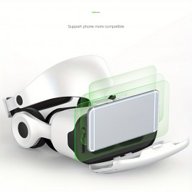 4K Virtual Reality Helmet for Smartphones - Ergonomic Design, Multifunctional Buttons, No Battery Needed, Blue HD Lenses, 6.5-Inch Screen, Wide Field of Vision, VR Headset for Hands-Free Us