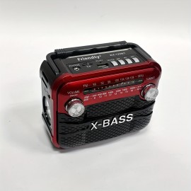 X-BASS Portable FM Radio with Flashlight - 800mAh Rechargeable Battery, Multi-Band (FM/AM/SW1-6), USB/TF/BT Playback, 2-4H Playtime, Red & Black, Ideal for Indoor & Outdoor Use, Radio Portable Rechargeable